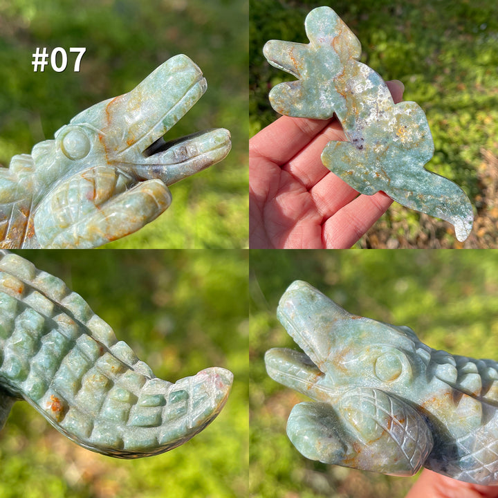 Unique,Natural Crystal Ocean Jasper Crocodile