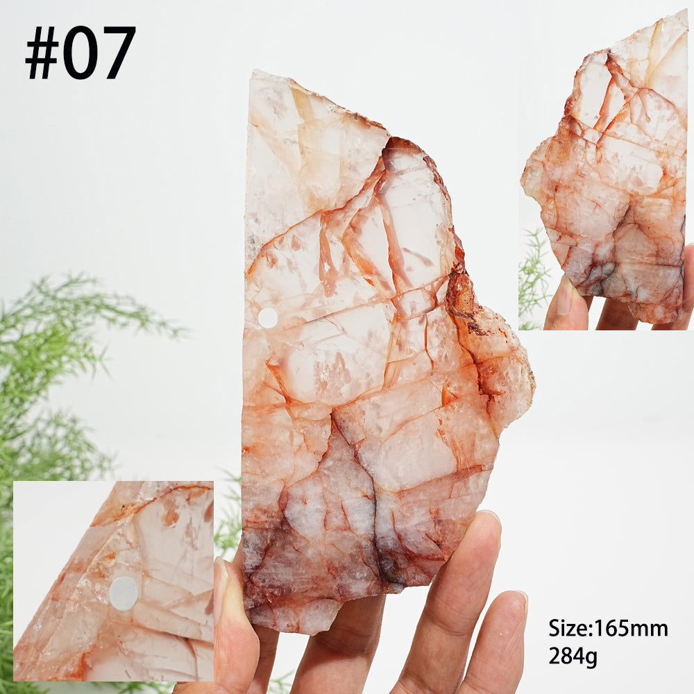 Unique,A Slightly Imperfect Natural Vibrant Fire Quartz Slice