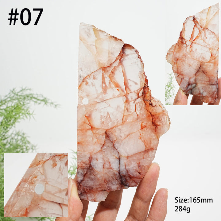 Unique,A Slightly Imperfect Natural Vibrant Fire Quartz Slice