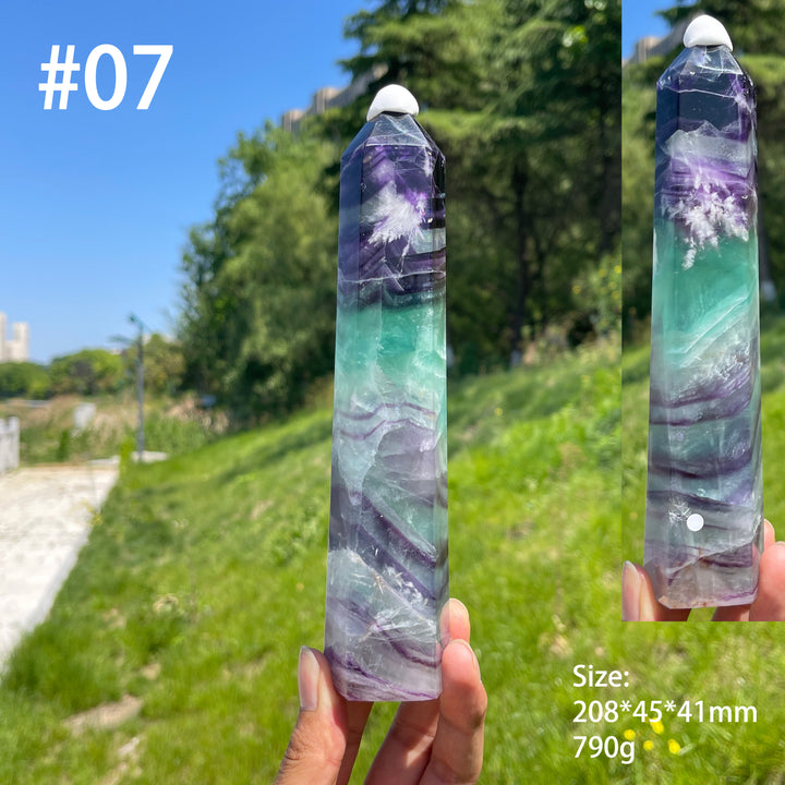 Unique,A Slightly Imperfect Natural Crystal Feather Fluorite Point
