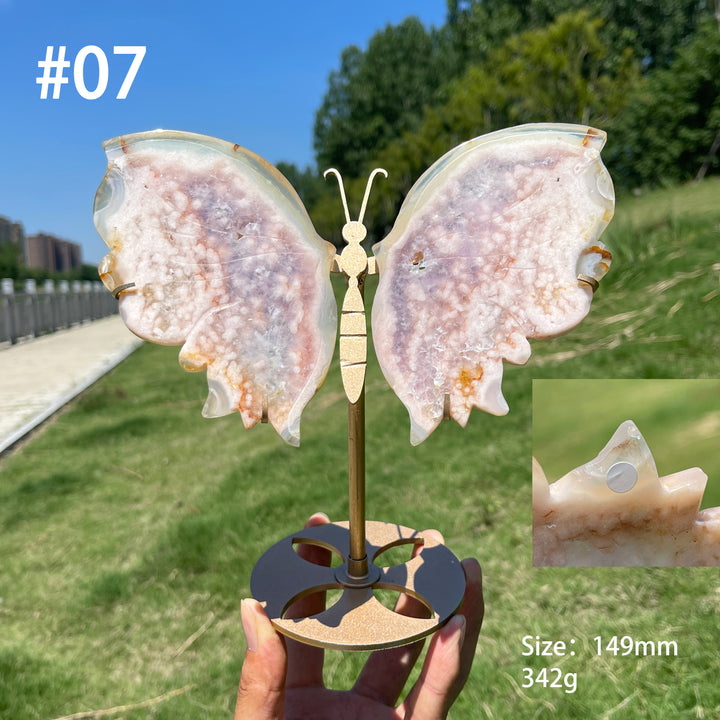 Unique,A Slightly Imperfect Natural Exquisite Pink Amethyst Butterfly Wings