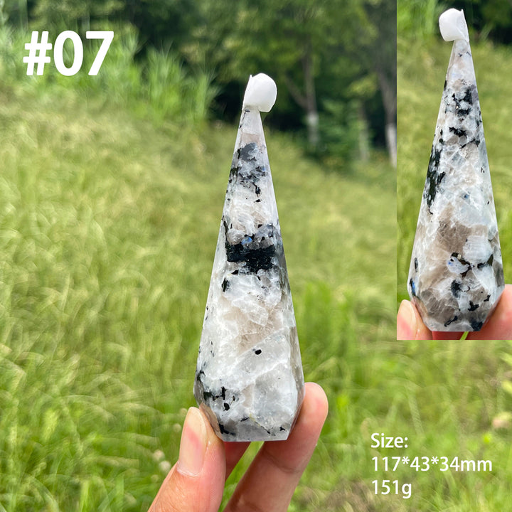 Unique,Natural Crystal Rainbow Moonstone Diamond Tower