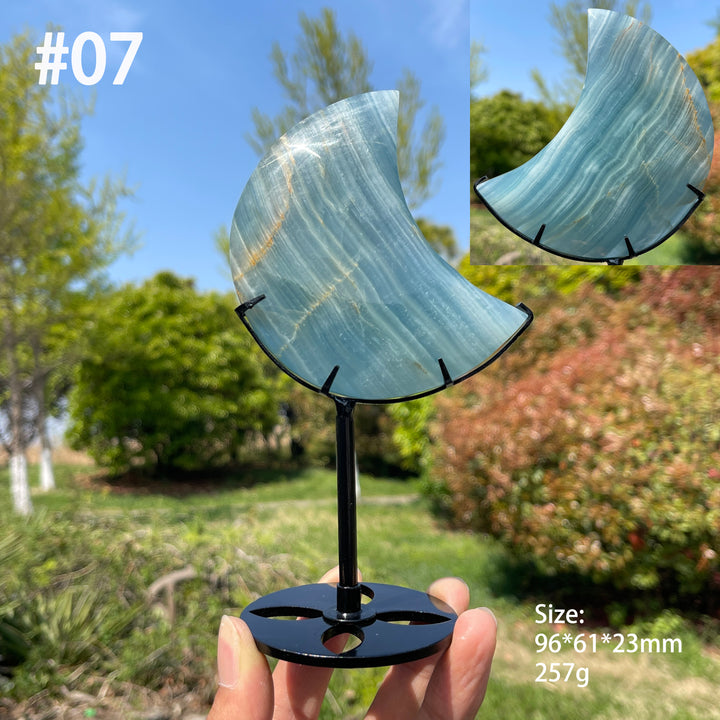 Unique,Lemurian Aquatine Calcite Moon