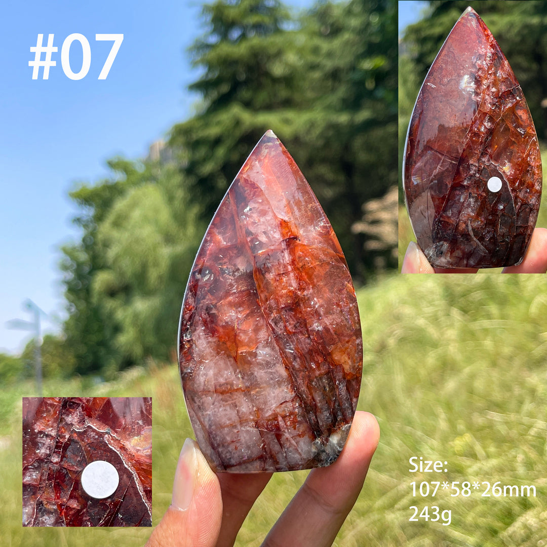 Unique,A Slightly Imperfect Natural Fire Quartz Crystal Teardrop