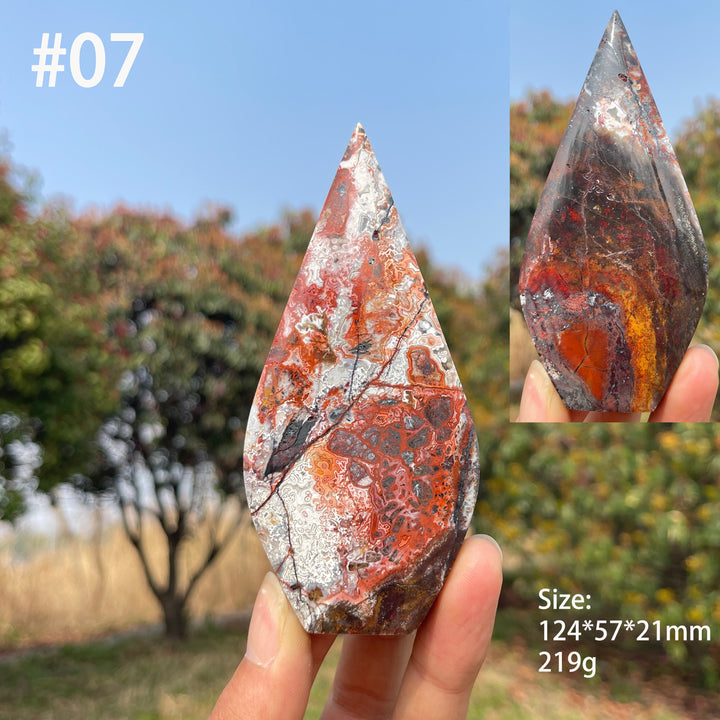 Unique,Natural Crystal Mexican Agate Teardrop