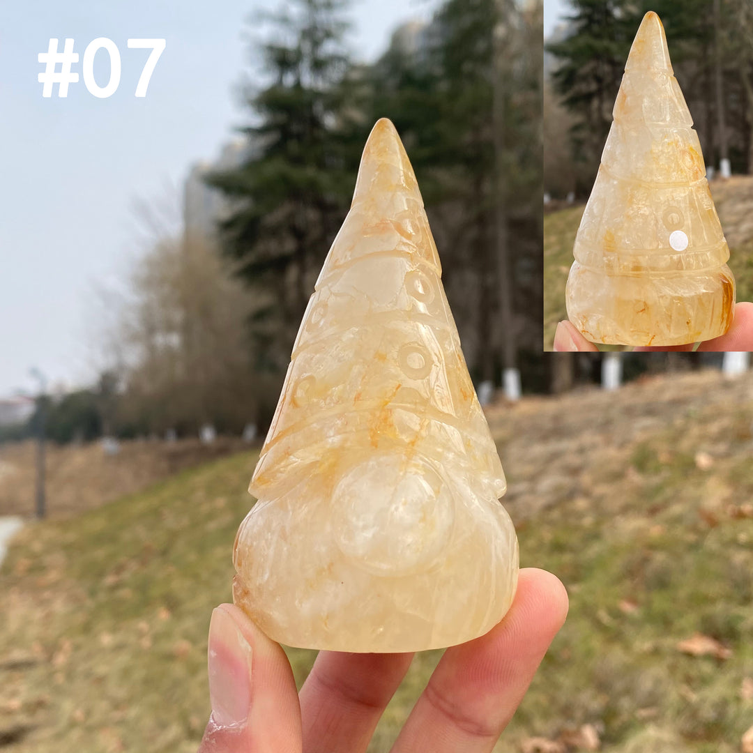 Unique,Imperfect Natural Crystal Golden Healer Gnome