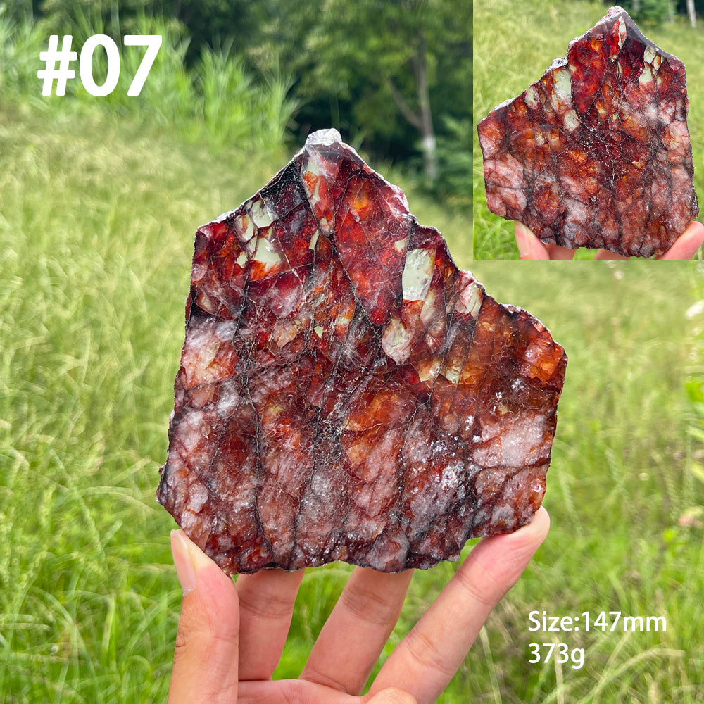 Unique,A Slightly Imperfect Natural Crystal Fire Quartz Slice