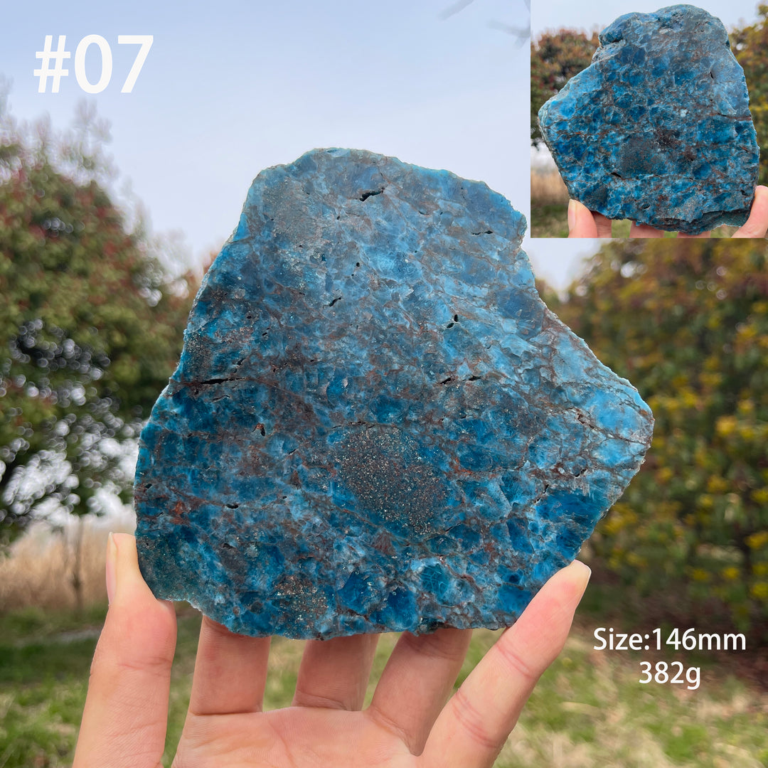 Unique,Natural Crystal Blue Apatite Slices