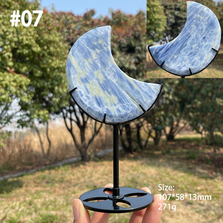 Unique,Natural Crystal Blue Kyanite Moon