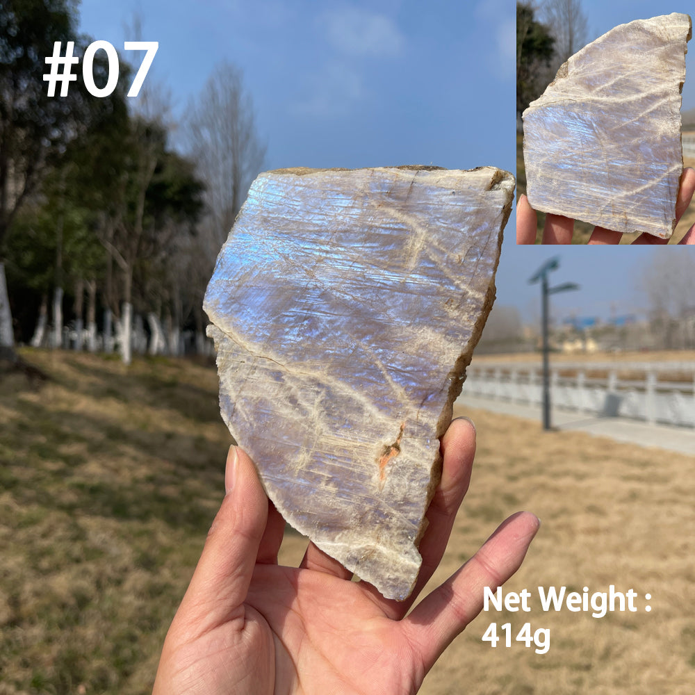 Unique,Natural Crystal Moonstone Slices