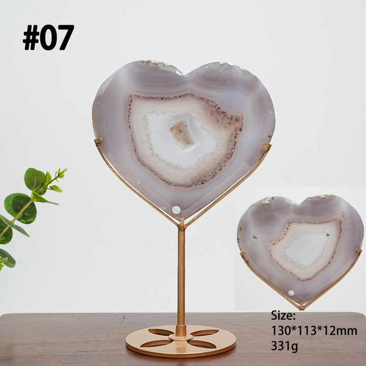 Unique,A Slightly Imperfect Natural Agate Geode Heart