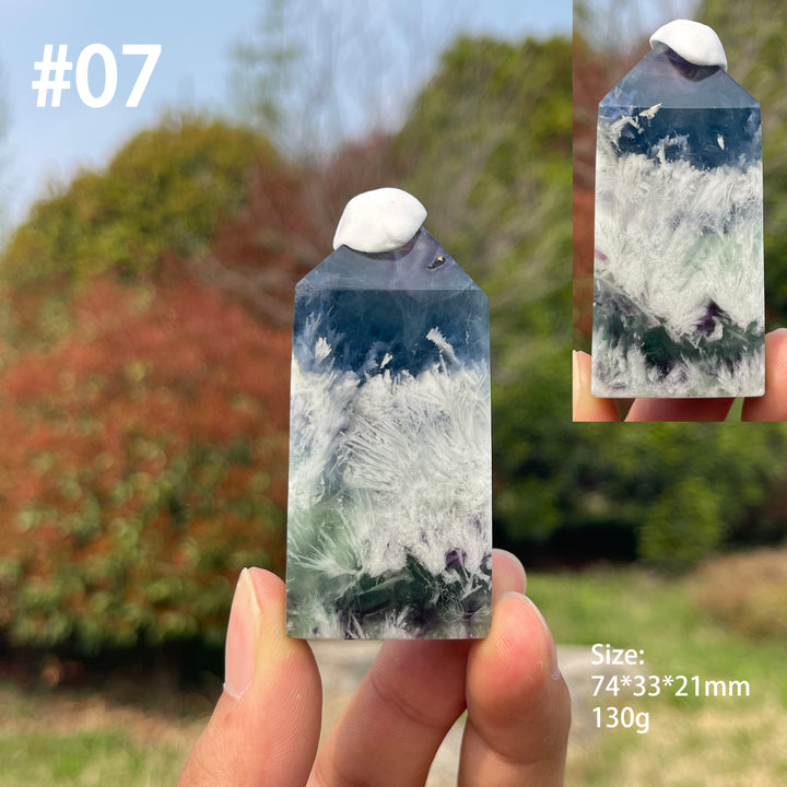 Unique,Natural Feather Fluorite Crystal Point