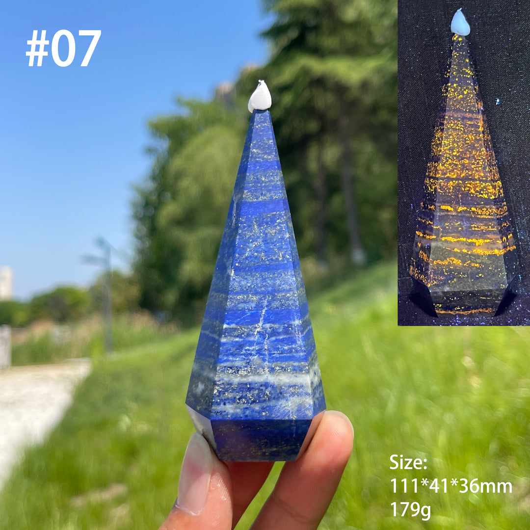 Unique,Natural Lapis Lazuli Diamond Tower