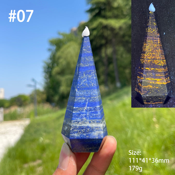 Unique,Natural Lapis Lazuli Diamond Tower