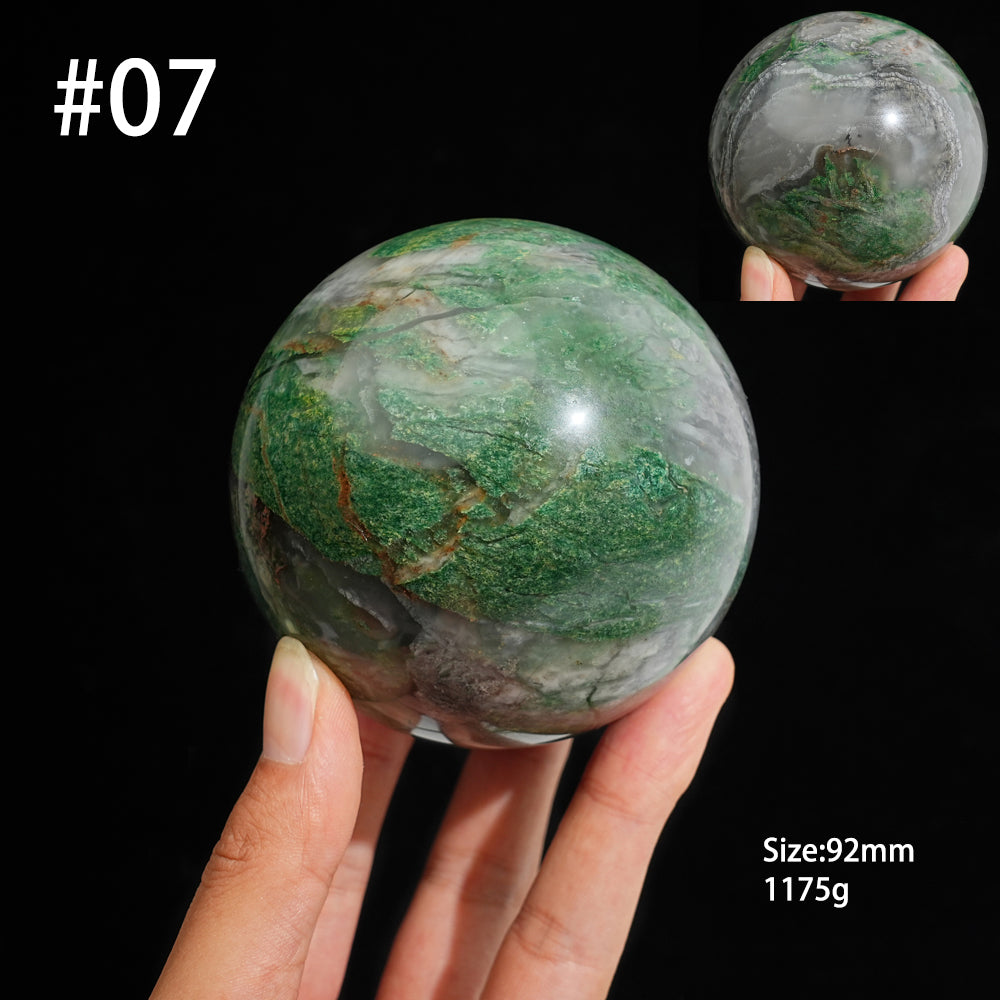 Unique,Natural Earthy African Green Jade Sphere