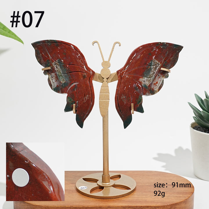 Unique,A Slightly Imperfect Natural Ocean Jasper Delicate Butterfly Wings