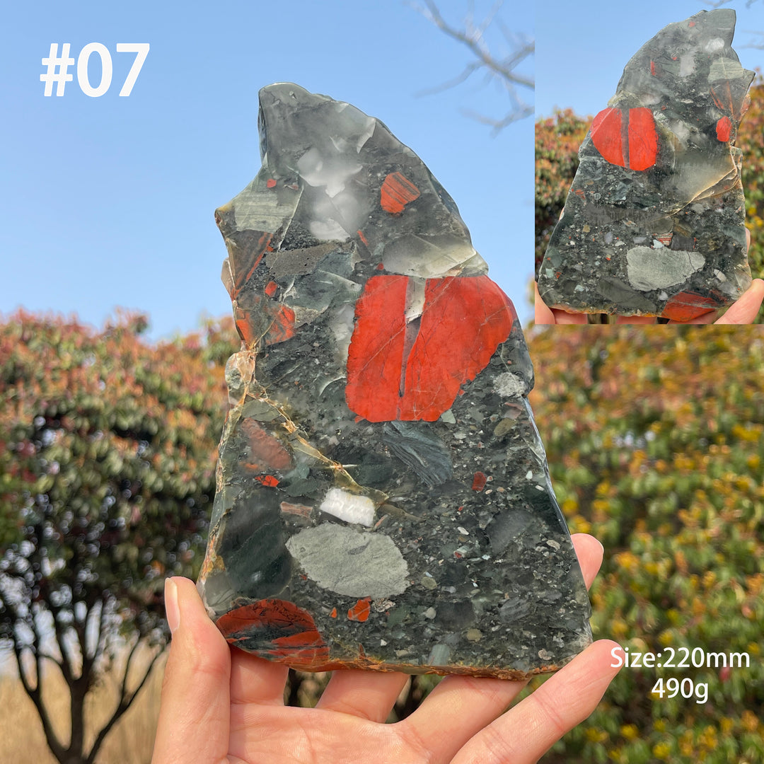 Unique,Natural Crystal African Bloodstone Slice