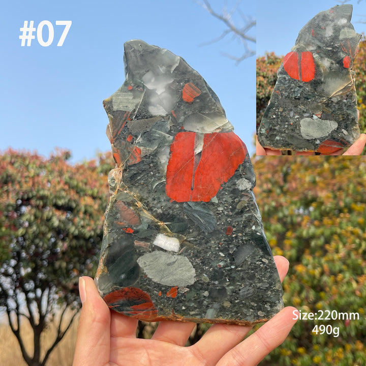 Unique,Natural Crystal African Bloodstone Slice