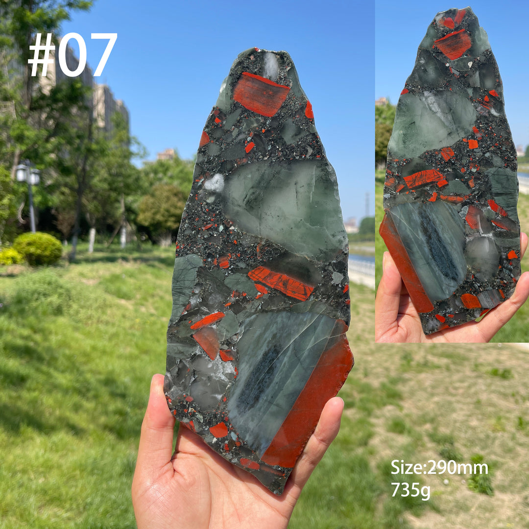 Unique,Natural Large African Bloodstone Crystal Slice