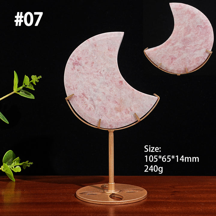 Unique,Natural Crystal Pink Opal Moon