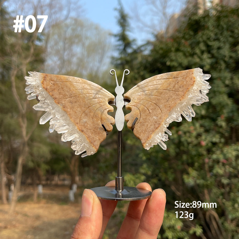 Unique,Natural Crystal Chrysanthemum Cluster Butterfly Wings