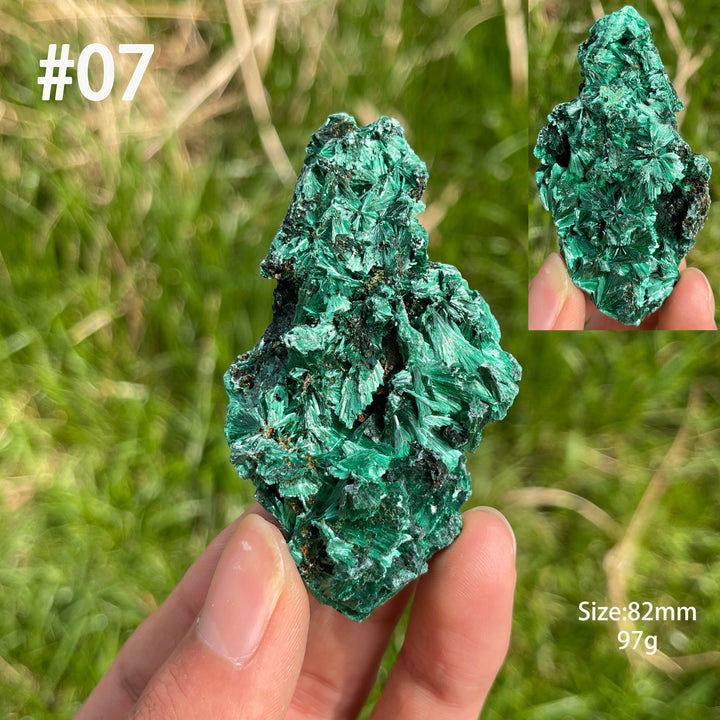 Unique,Natural Crystal Acicular Malachite Raw