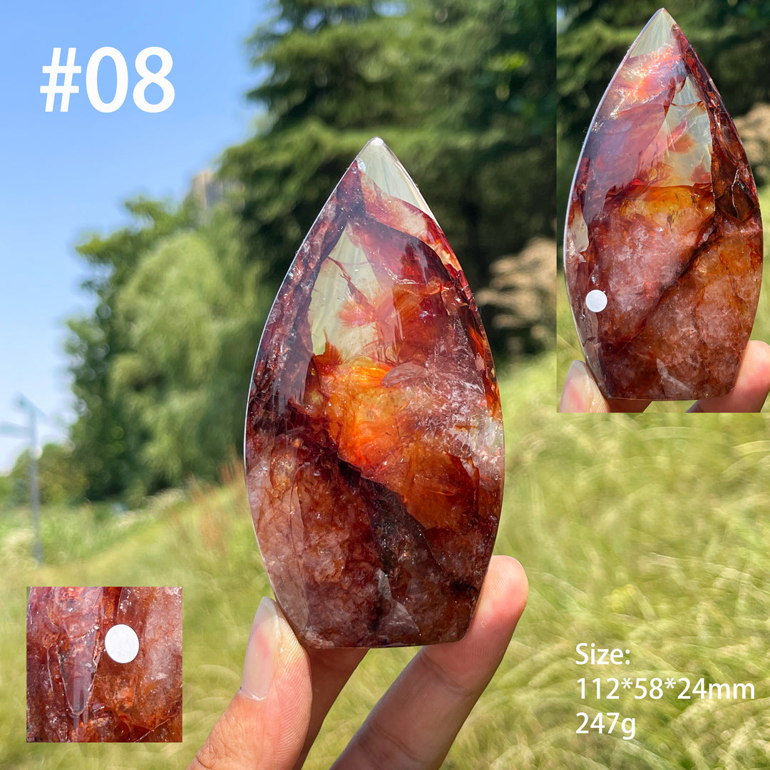 Unique,A Slightly Imperfect Natural Fire Quartz Crystal Teardrop