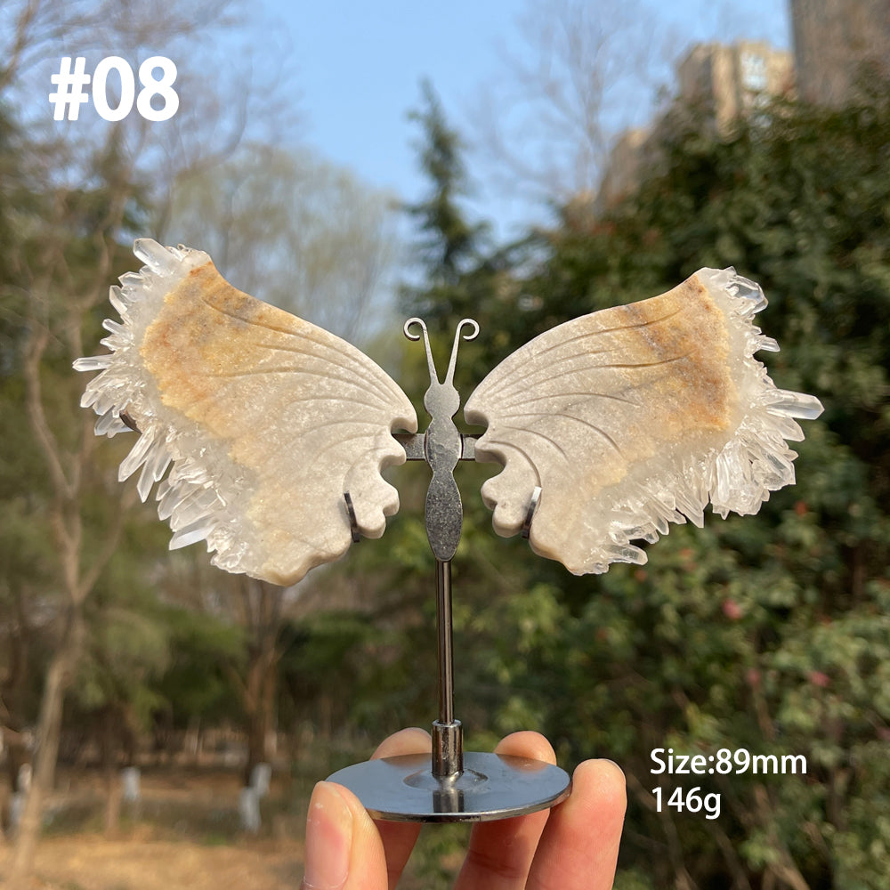 Unique,Natural Crystal Chrysanthemum Cluster Butterfly Wings