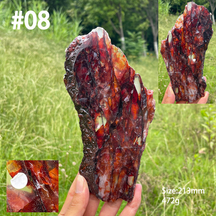 Unique,A Slightly Imperfect Natural Crystal Fire Quartz Slice