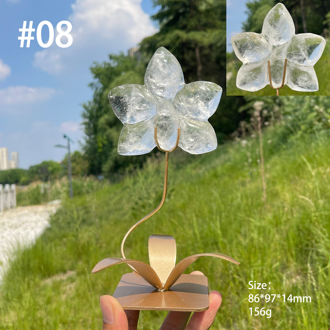 Unique,Natural Crystal Orchid Carving
