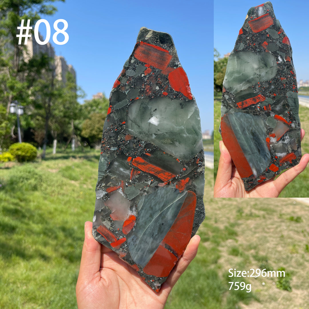 Unique,Natural Large African Bloodstone Crystal Slice