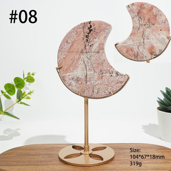 Unique,Natural Beautiful Picture Jasper Moon On Stand