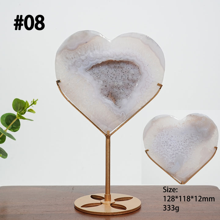 Unique,A Slightly Imperfect Natural Agate Geode Heart