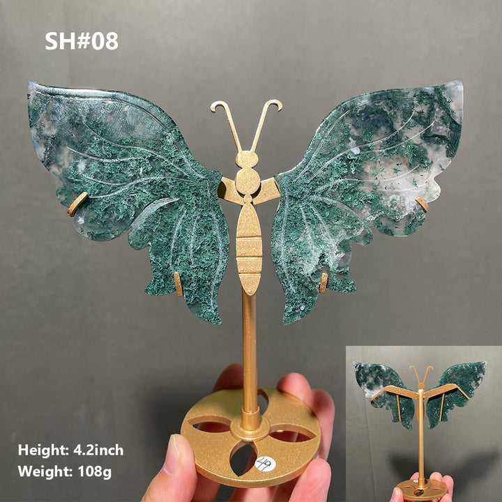 Unique,Moss Agate Butterfly