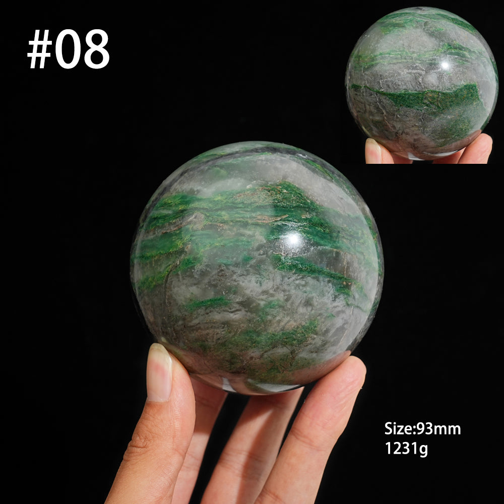 Unique,Natural Earthy African Green Jade Sphere