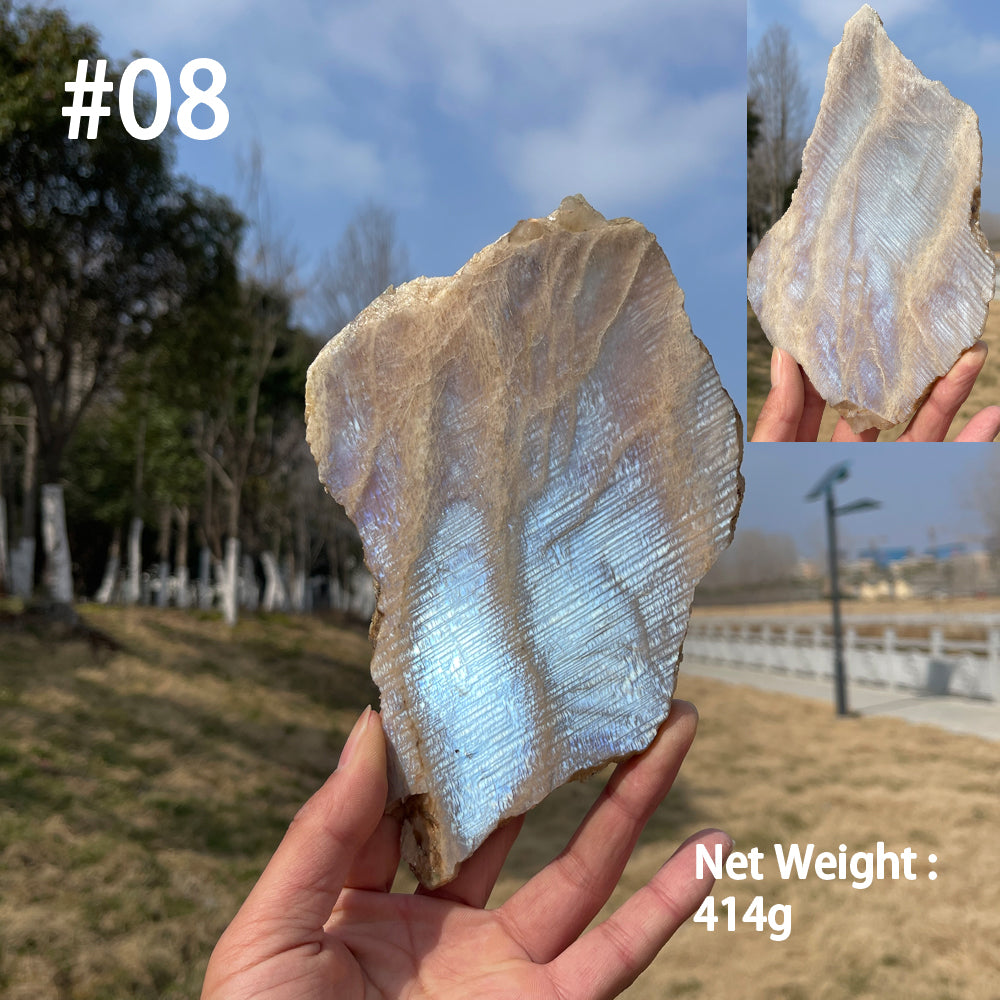 Unique,Natural Crystal Moonstone Slices