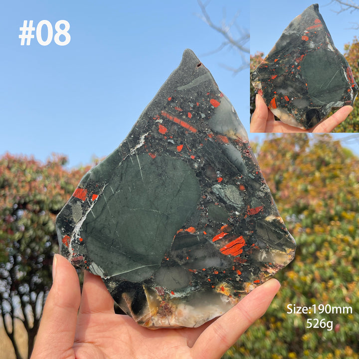 Unique,Natural Crystal African Bloodstone Slice