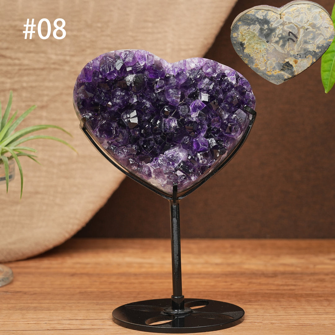 Unique, Natural Amethyst Cluster Heart Ornament