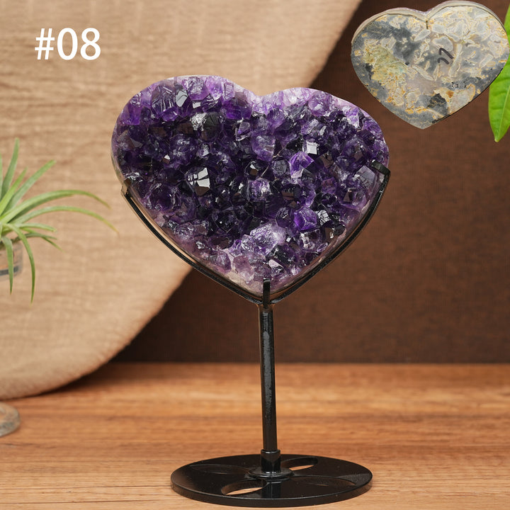 Unique, Natural Amethyst Cluster Heart Ornament