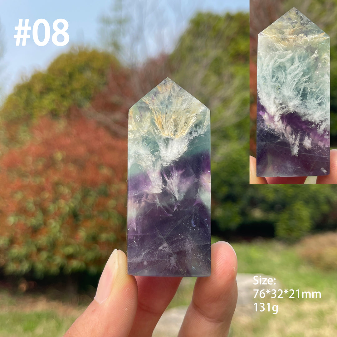 Unique,Natural Feather Fluorite Crystal Point