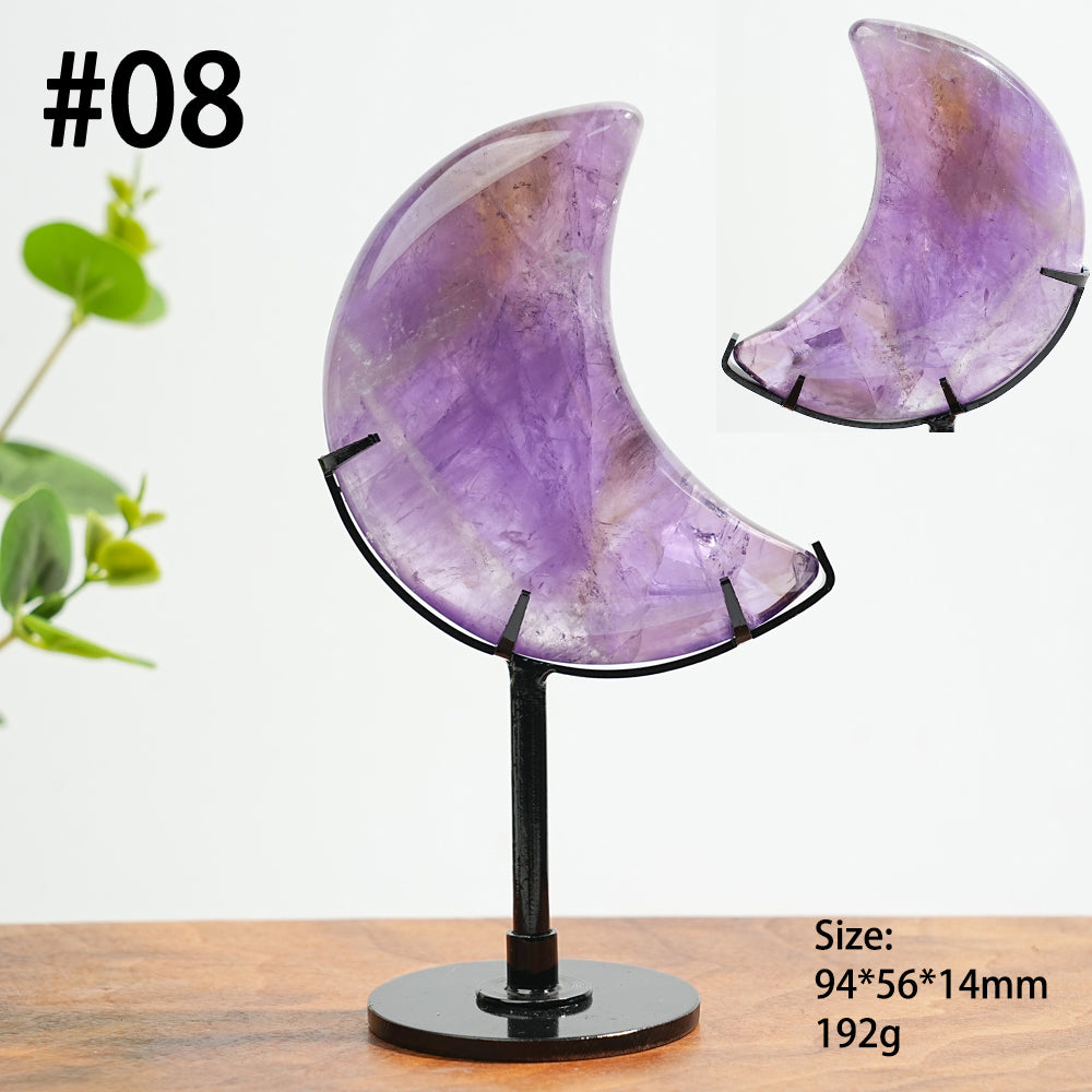 Unique,Natural Ametrine Crystal Carving Moon