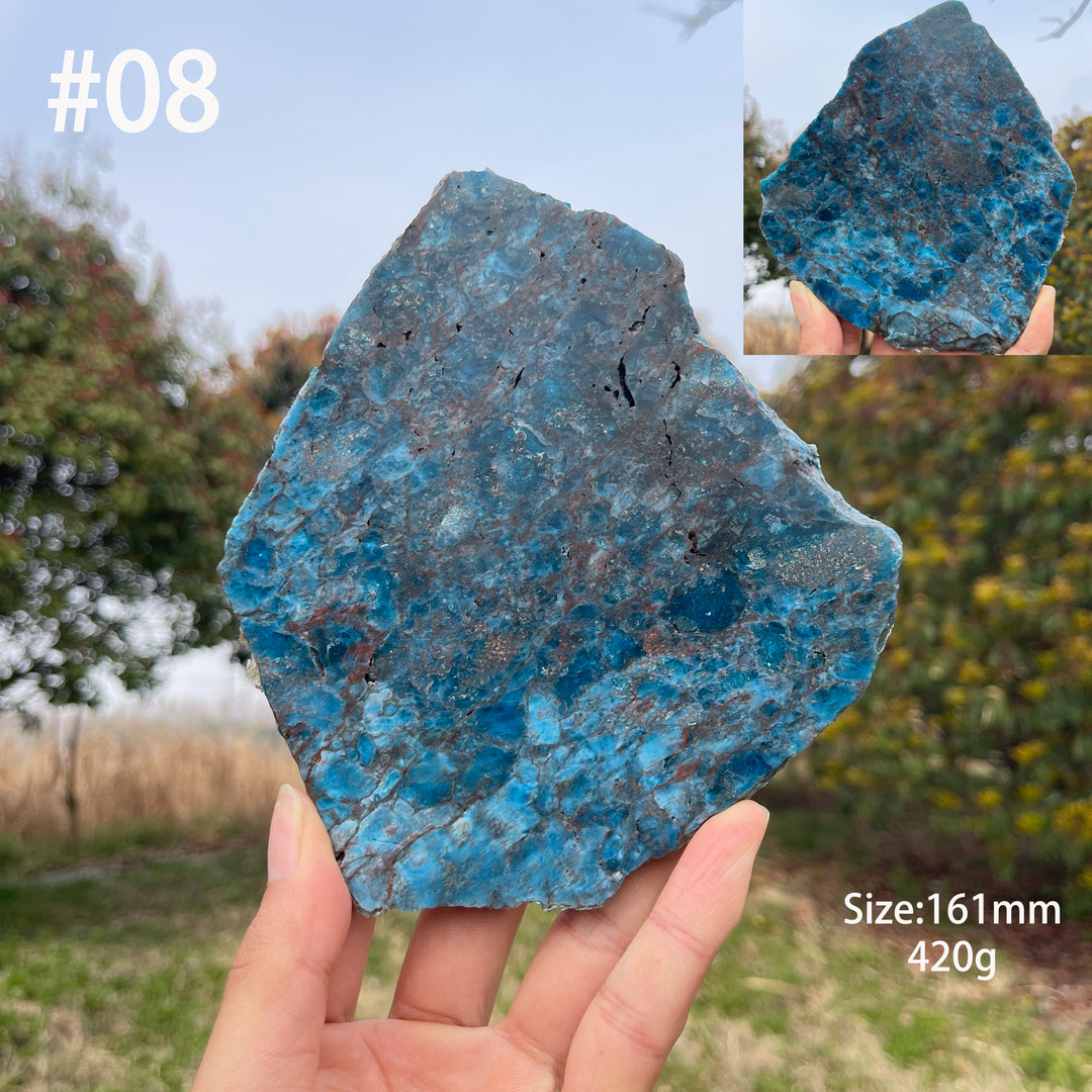 Unique,Natural Crystal Blue Apatite Slices