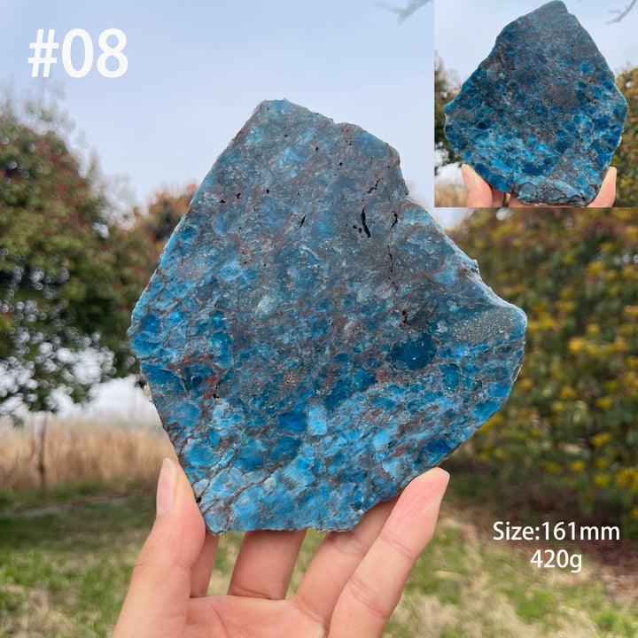 Unique,Natural Crystal Blue Apatite Slices