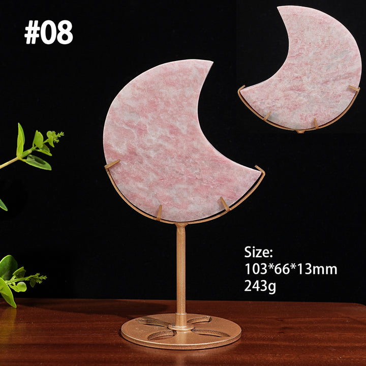 Unique,Natural Crystal Pink Opal Moon