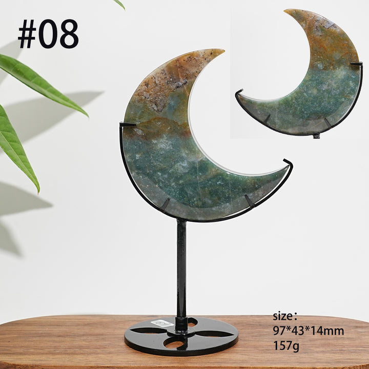 Unique,Natural Crystal Ocean Jasper Crescent Moon