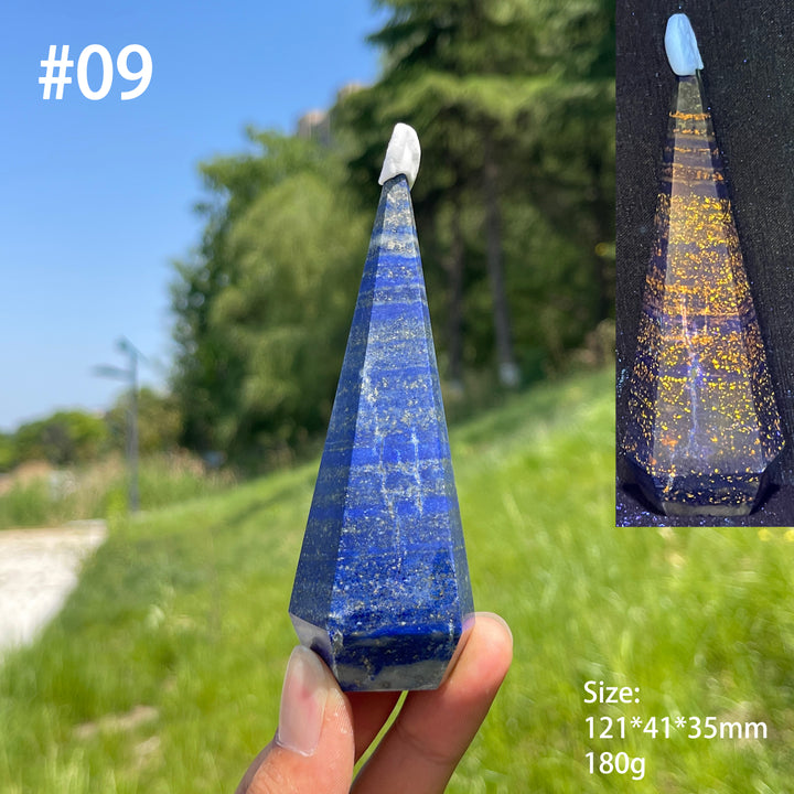Unique,Natural Lapis Lazuli Diamond Tower