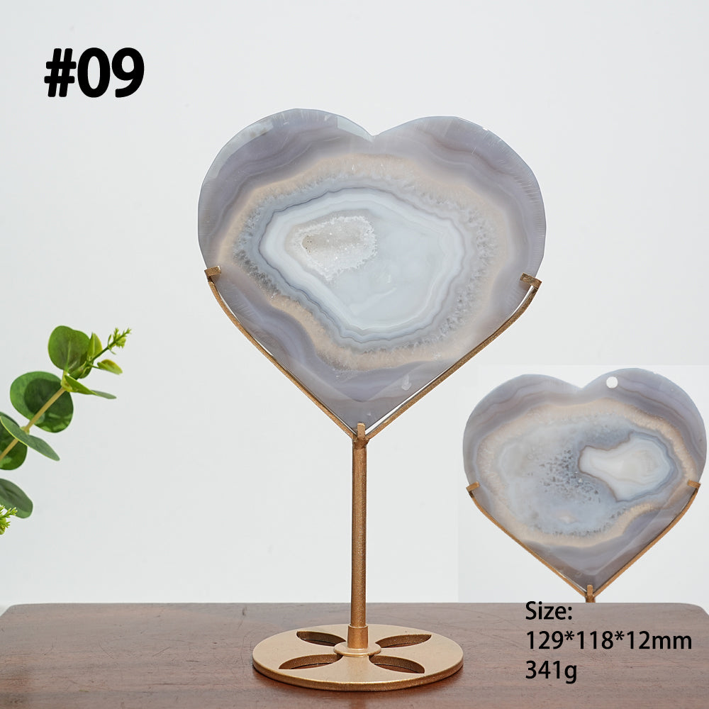 Unique,A Slightly Imperfect Natural Agate Geode Heart