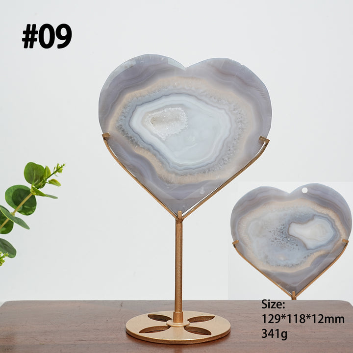 Unique,A Slightly Imperfect Natural Agate Geode Heart