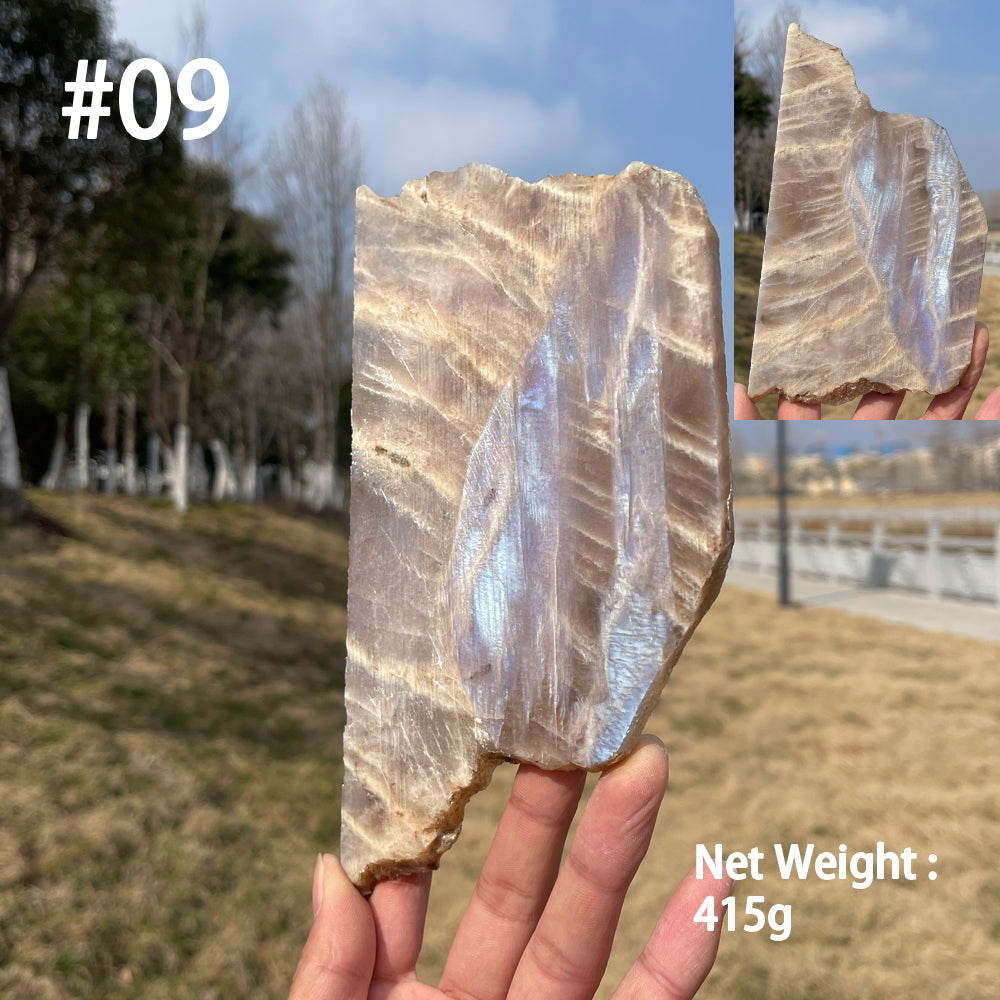 Unique,Natural Crystal Moonstone Slices
