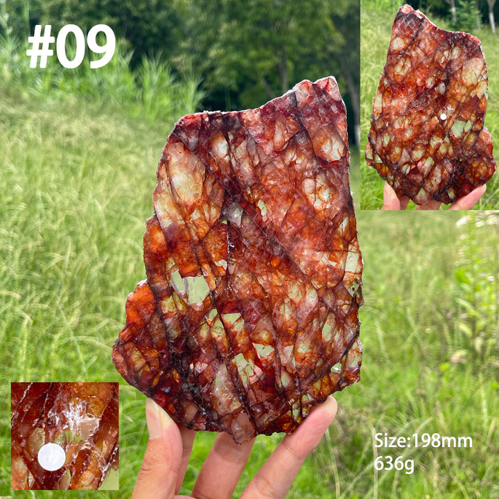 Unique,A Slightly Imperfect Natural Crystal Fire Quartz Slice
